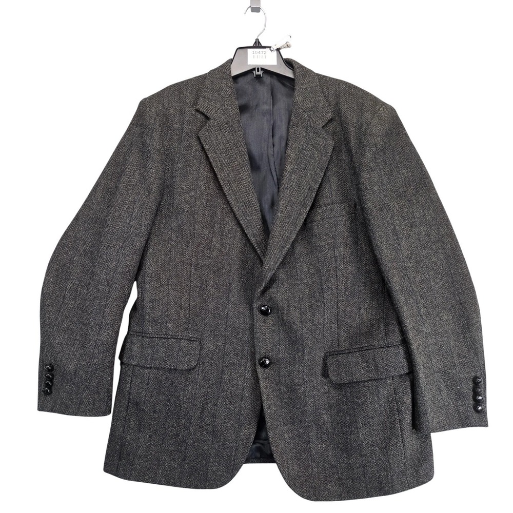 Vintage Ross & Cromarty Blazer 44R Wool Tweed Leather Buttons Sport Coat Classic